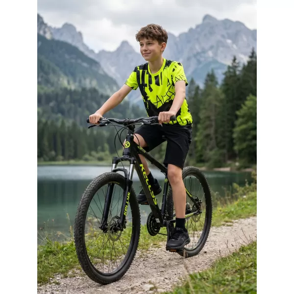  Dětské funkční triko premium ALTISPORT VOJ/ALK076TR01 ČERNÁ/FLUO ŽLUTÁ 