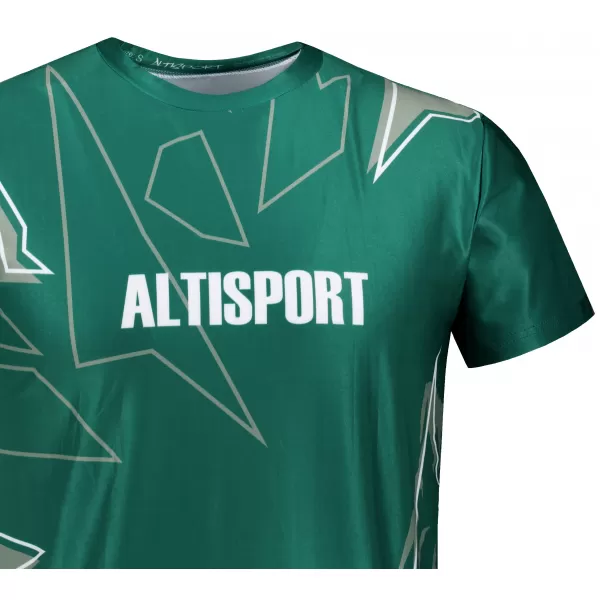  Pánské volnočasové triko premium ALTISPORT VOJ/ALM123TR06 TMAVĚ ZELENÁ 