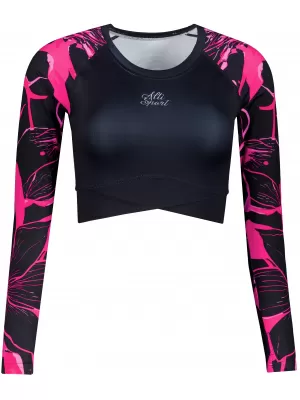 Dámský funkční crop top premium ALTISPORT VOJ/ALW114TR04 HOT-PINK