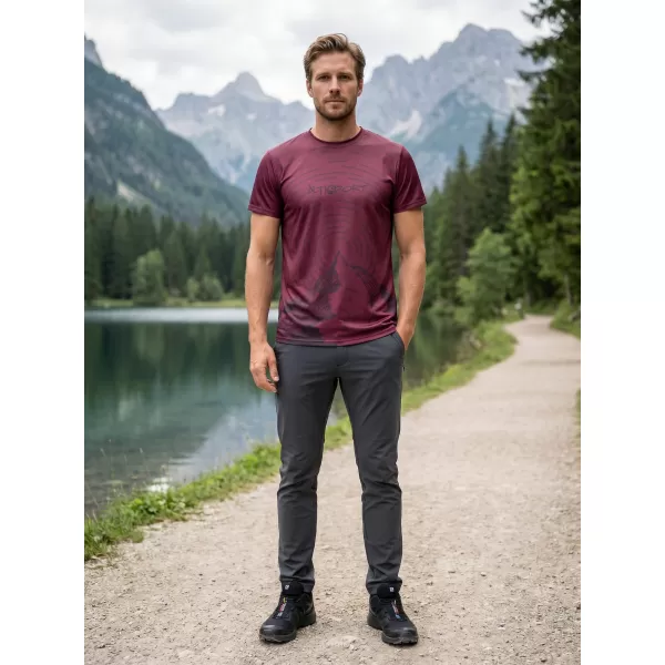  Pánské volnočasové triko premium ALTISPORT VOJ/ALM121TR06 WINE-RED 