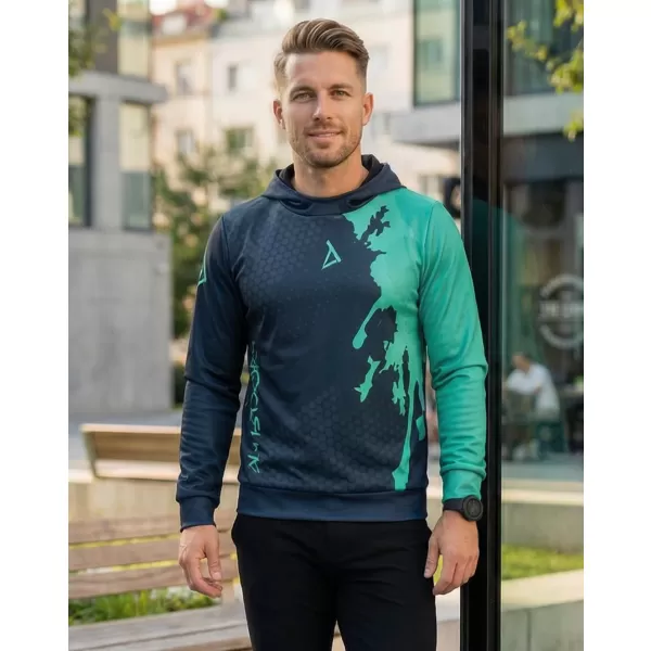  Pánská funkční mikina premium ALTISPORT VOJ/ALM112MI01 ČERNÁ-TYRKYSOVÁ 