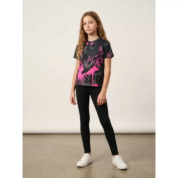  Dětské funkční triko premium ALTISPORT VOJ/ALK076TR01 ČERNÁ/FLUO RŮŽOVÁ 