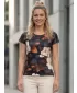 Dámské volnočasové triko premium ALTISPORT VOJ/ALW097TR06 BÍLÁ/ORANGE/KVĚTY