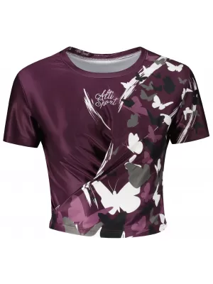 Dámský funkční crop top premium ALTISPORT VOJ/ALW022TR07 FIALOVÁ