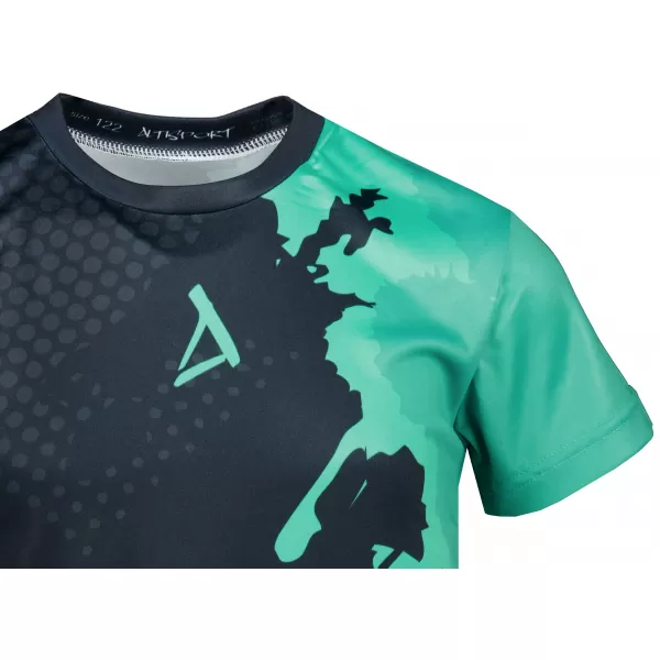  Dětské funkční triko premium ALTISPORT VOJ/ALM112TR01 ČERNÁ-TYRKYSOVÁ 