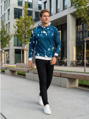 Pánská funkční mikina premium ALTISPORT VOJ/ALM108MI01 NAVY-BÍLÁ