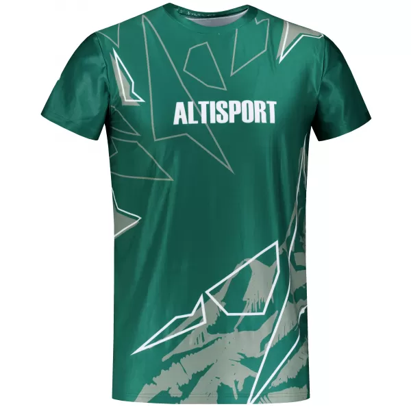  Pánské volnočasové triko premium ALTISPORT VOJ/ALM123TR06 TMAVĚ ZELENÁ 