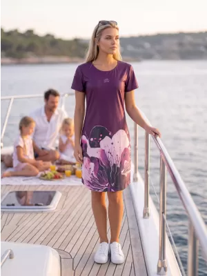 Dámské prodloužené triko premium ALTISPORT VOJ/ALW090SAT02 VÍNOVÁ