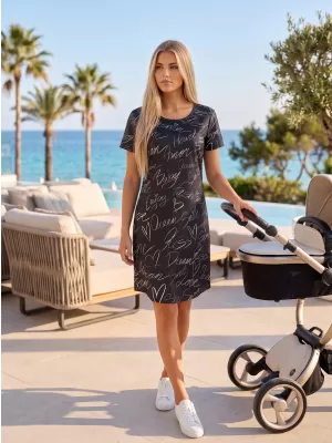Dámské prodloužené triko/šaty premium ALTISPORT VOJ/ALW084SAT02 ČERNÁ