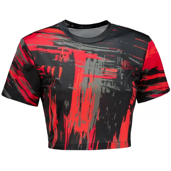 Dámský crop top premium ALTISPORT VOJ/ALW010TR07 ČERNOČERVENÁ ČERNOČERVENÁ 