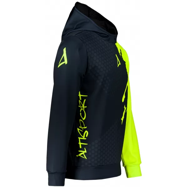  Pánská funkční mikina premium ALTISPORT VOJ/ALM112MI01 ČERNÁ-FLUO YELLOW 