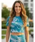 Dámský crop top premium ALTISPORT VOJ/ALW001TR07 EMERALD/ŠEDÁ