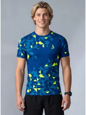 Pánské funkční kompresní triko premium ALTISPORT VOJ/ALM108TR04 NAVY-NEON ŽLUTÁ