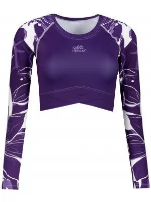 Dámský funkční crop top premium ALTISPORT VOJ/ALW114TR04 FIALOVÁ
