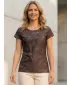 Dámské volnočasové triko premium ALTISPORT VOJ/ALW084TR06 HNĚDÁ
