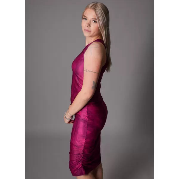  Dámské šaty premium ALTISPORT VOJ/ALW096SAT03 VÍNOVÁ 