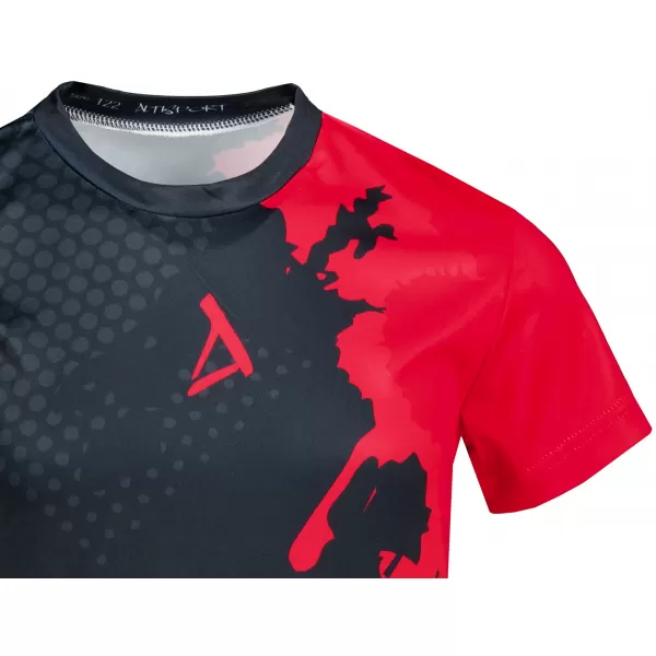  Dětské funkční triko premium ALTISPORT VOJ/ALM112TR01 ČERNÁ-ČERVENÁ 