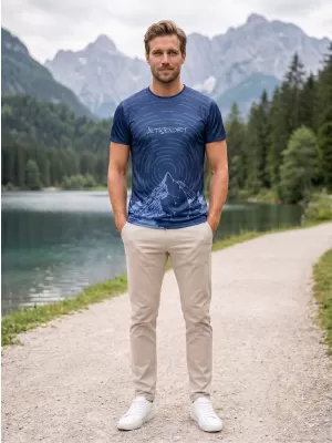 Pánské volnočasové triko premium ALTISPORT VOJ/ALM121TR06 NAVY-BLUE