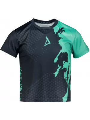 Dětské funkční triko premium ALTISPORT VOJ/ALM112TR01 ČERNÁ-TYRKYSOVÁ