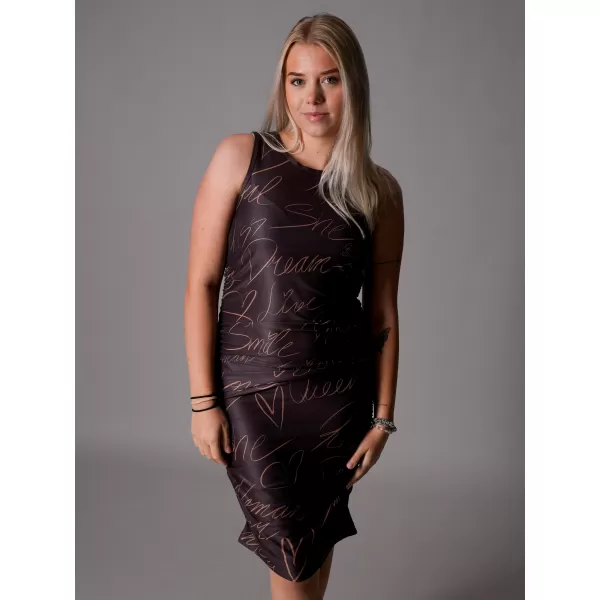  Dámské šaty premium ALTISPORT VOJ/ALW084SAT03 HNĚDÁ 