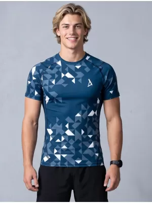 Pánské funkční kompresní triko premium ALTISPORT VOJ/ALM108TR04 NAVY-BÍLÁ