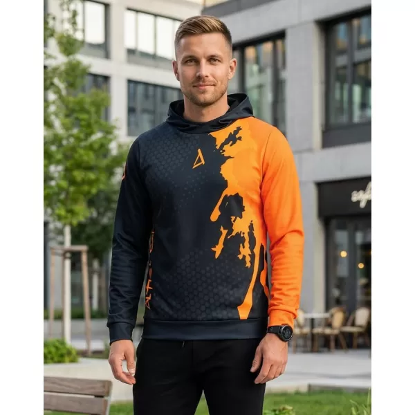  Pánská funkční mikina premium ALTISPORT VOJ/ALM112MI01 ČERNÁ-FLUO ORANGE 