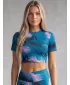 Dámský crop top premium ALTISPORT VOJ/ALW001TR07 PETROLEJOVÁ/SVĚTLE RŮŽOVÁ PETROLEJOVÁ/SVĚTLE RŮŽOVÁ