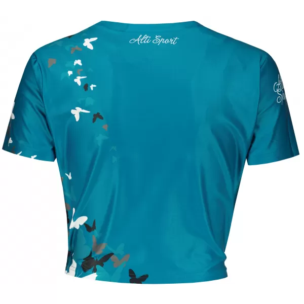  Dámský funkční crop top premium ALTISPORT VOJ/ALW022TR07 PETROLEJOVÁ 