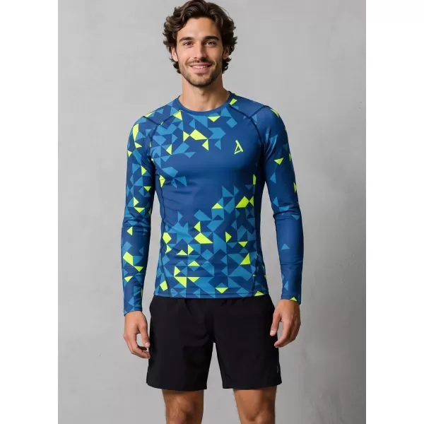  Pánské funkční kompresní triko premium ALTISPORT VOJ/ALM108TR03 NAVY-NEON ŽLUTÁ 