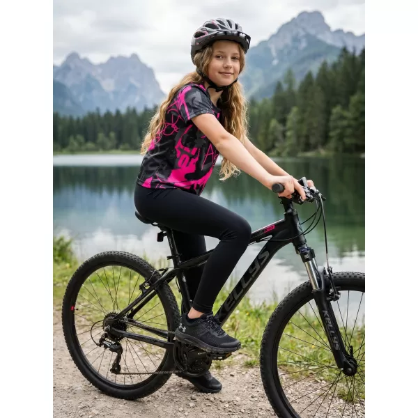  Dětské funkční triko premium ALTISPORT VOJ/ALK076TR01 ČERNÁ/FLUO RŮŽOVÁ 