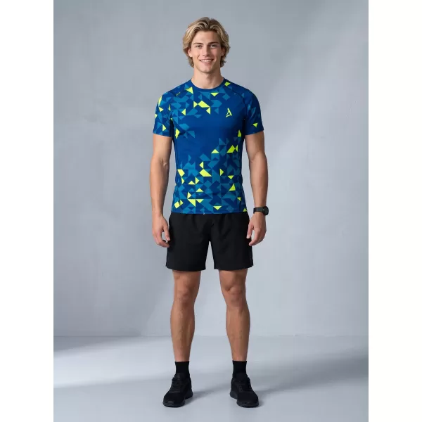  Pánské funkční kompresní triko premium ALTISPORT VOJ/ALM108TR04 NAVY-NEON ŽLUTÁ 