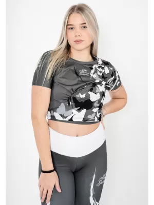 Dámský funkční crop top premium ALTISPORT VOJ/ALW022TR07 ŠEDÁ