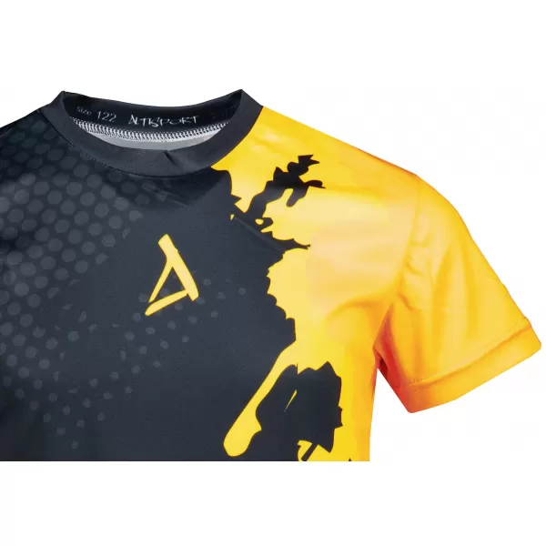  Dětské funkční triko premium ALTISPORT VOJ/ALM112TR01 ČERNÁ-FLUO ORANGE 