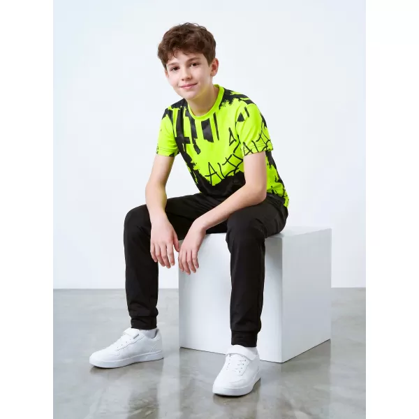  Dětské funkční triko premium ALTISPORT VOJ/ALK076TR01 ČERNÁ/FLUO ŽLUTÁ 
