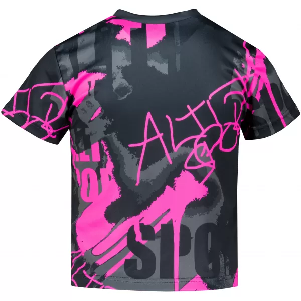  Dětské funkční triko premium ALTISPORT VOJ/ALK076TR01 ČERNÁ/FLUO RŮŽOVÁ 