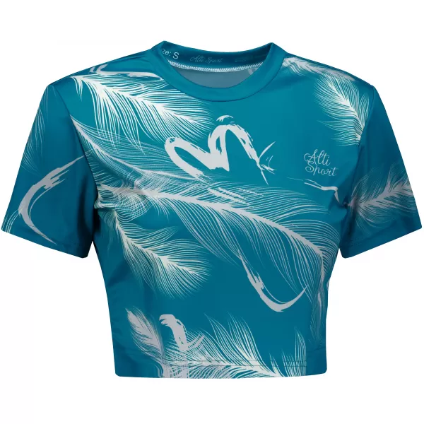  Dámský crop top premium ALTISPORT VOJ/ALW001TR07 EMERALD/ŠEDÁ 