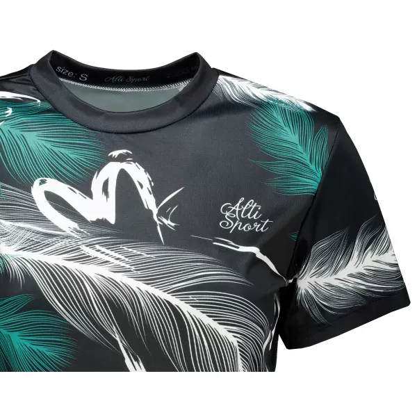  Dámský crop top premium ALTISPORT VOJ/ALW001TR07 ČERNÁ/TYRKYSOVÁ 