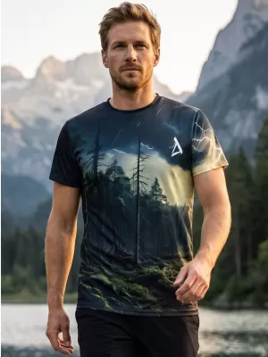 Pánské volnočasové triko premium ALTISPORT VOJ/ALM116TR06 TEMNÝ LES