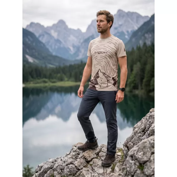  Pánské volnočasové triko premium ALTISPORT VOJ/ALM121TR06 BÉŽOVÁ 