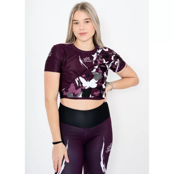  Dámský funkční crop top premium ALTISPORT VOJ/ALW022TR07 FIALOVÁ 