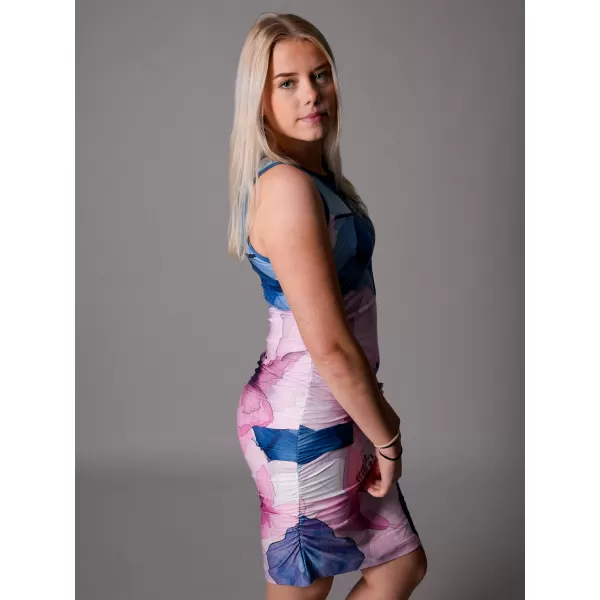  Dámské šaty premium ALTISPORT VOJ/ALW117SAT03 MODRÁ/RŮŽOVÁ 