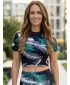 Dámský crop top premium ALTISPORT VOJ/ALW001TR07 ČERNÁ/TYRKYSOVÁ