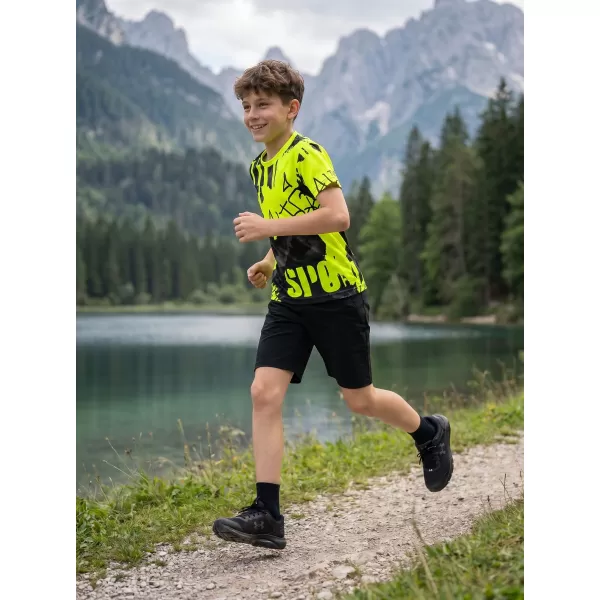  Dětské funkční triko premium ALTISPORT VOJ/ALK076TR01 ČERNÁ/FLUO ŽLUTÁ 