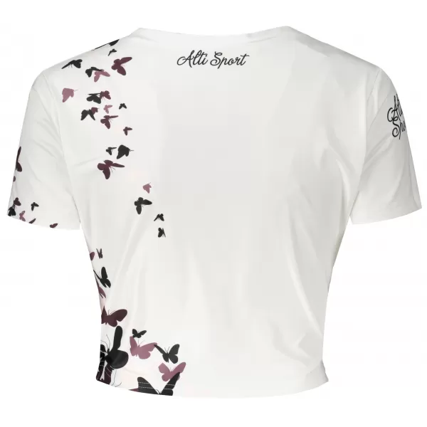  Dámský funkční crop top premium ALTISPORT VOJ/ALW022TR07 BÍLÁ 