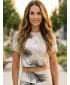 Dámský crop top premium ALTISPORT VOJ/ALW001TR07 HNĚDÁ