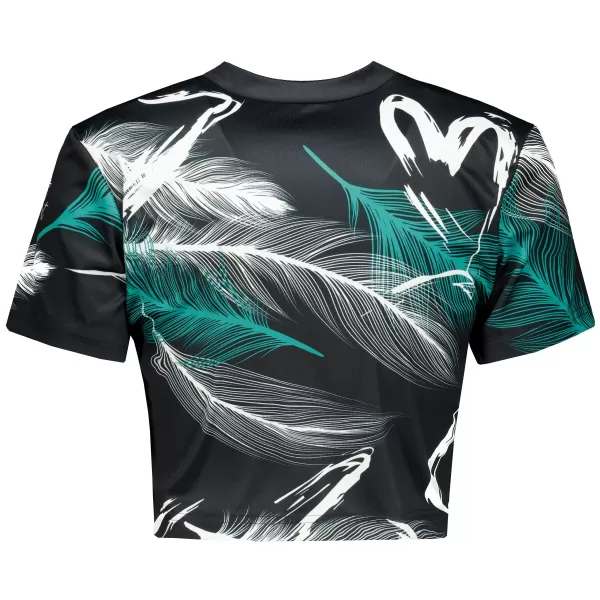  Dámský crop top premium ALTISPORT VOJ/ALW001TR07 ČERNÁ/TYRKYSOVÁ 