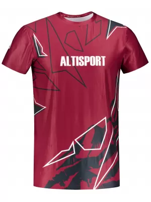Pánské volnočasové triko premium ALTISPORT VOJ/ALM123TR06 TMAVĚ ČERVENÁ