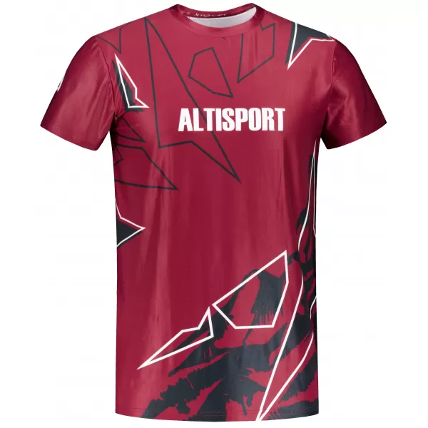  Pánské volnočasové triko premium ALTISPORT VOJ/ALM123TR06 TMAVĚ ČERVENÁ 