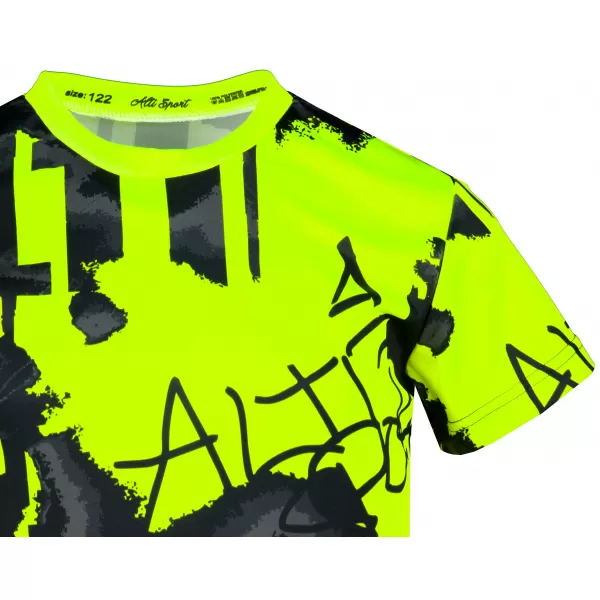  Dětské funkční triko premium ALTISPORT VOJ/ALK076TR01 ČERNÁ/FLUO ŽLUTÁ 
