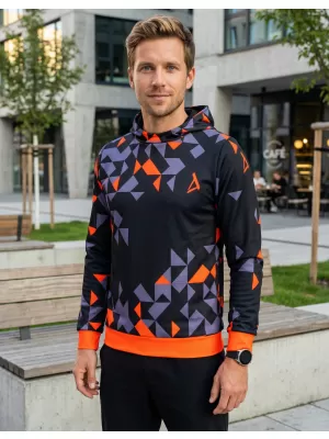 Pánská funkční mikina premium ALTISPORT VOJ/ALM108MI01 ČERNOORANŽOVÁ